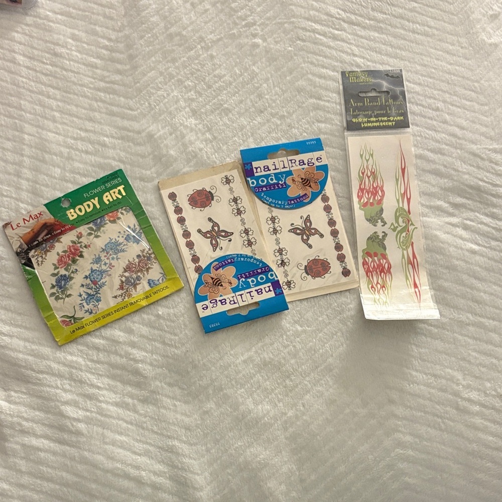 Assorted Temporary Body Art Tattoos - Floral & Decorative Designs, Multi-Color